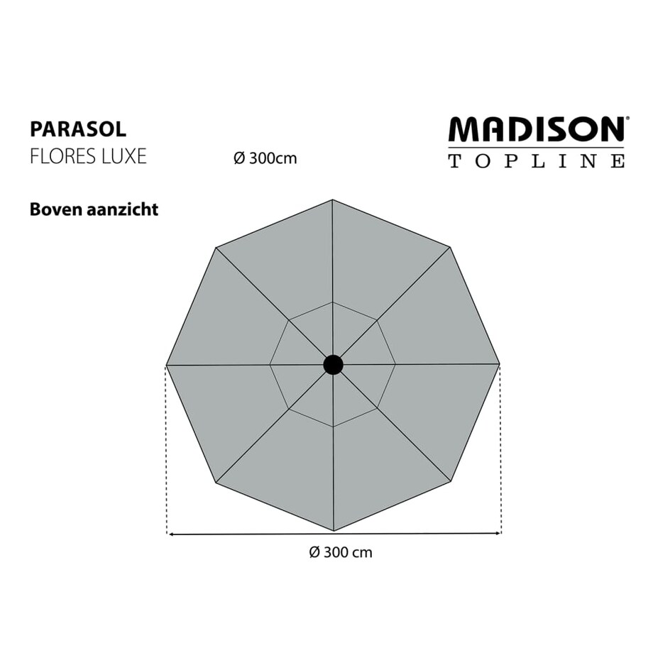 Madison Parasol ogrodowy Flores Luxe 300 cm, okrągły, ceglana czerwień