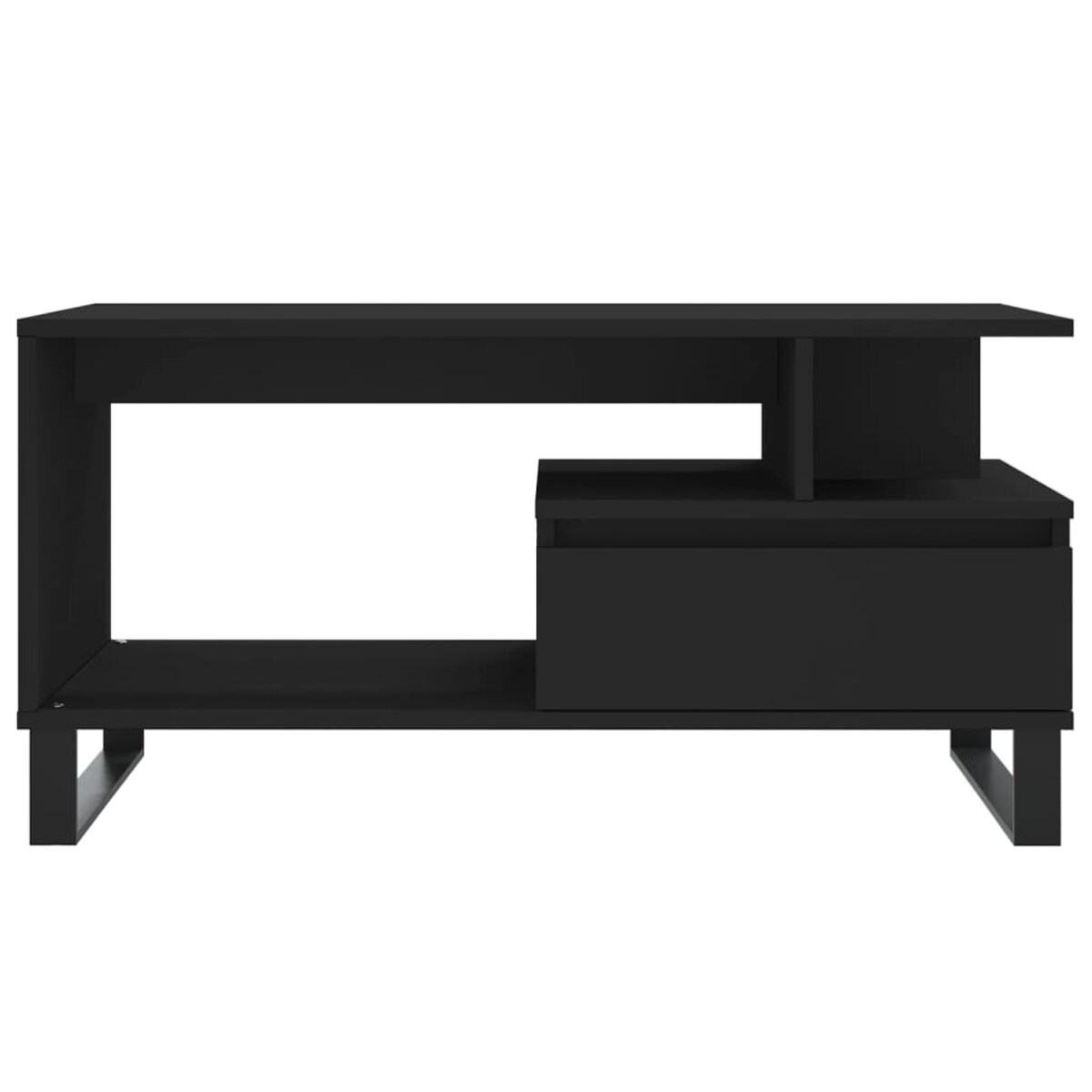 vidaXL Stolik kawowy, czarny 90x49x45 cm, materiał drewnopochodny