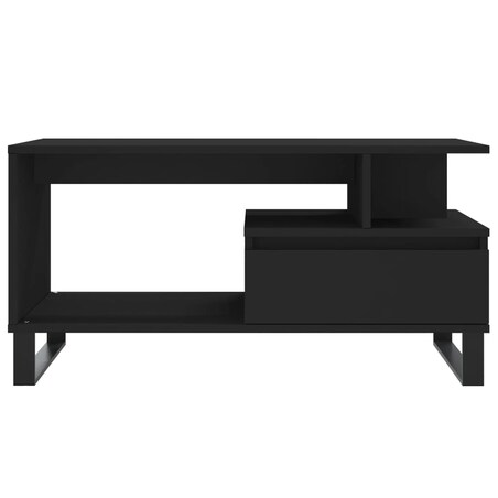 vidaXL Stolik kawowy, czarny 90x49x45 cm, materiał drewnopochodny
