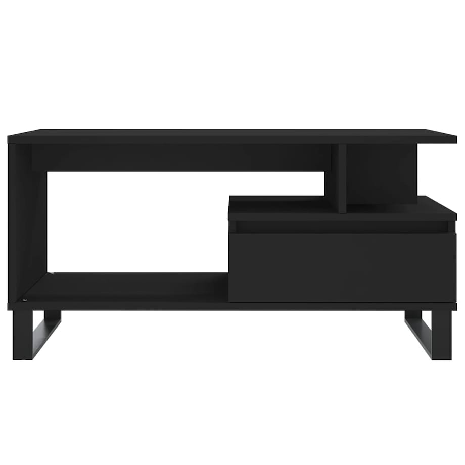 vidaXL Stolik kawowy, czarny 90x49x45 cm, materiał drewnopochodny