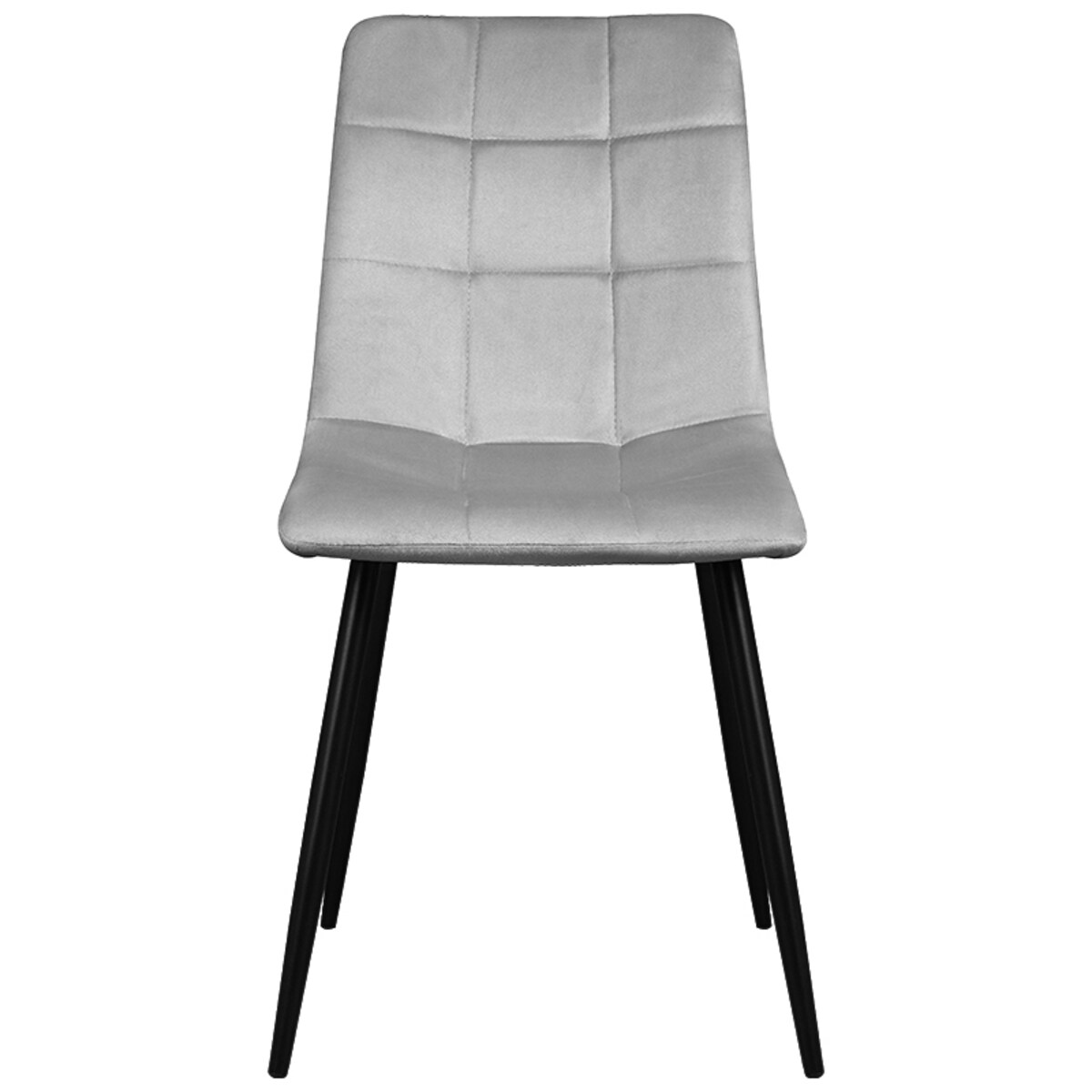 Krzesło welurowe tapicerowane nowoczesne pikowane szare