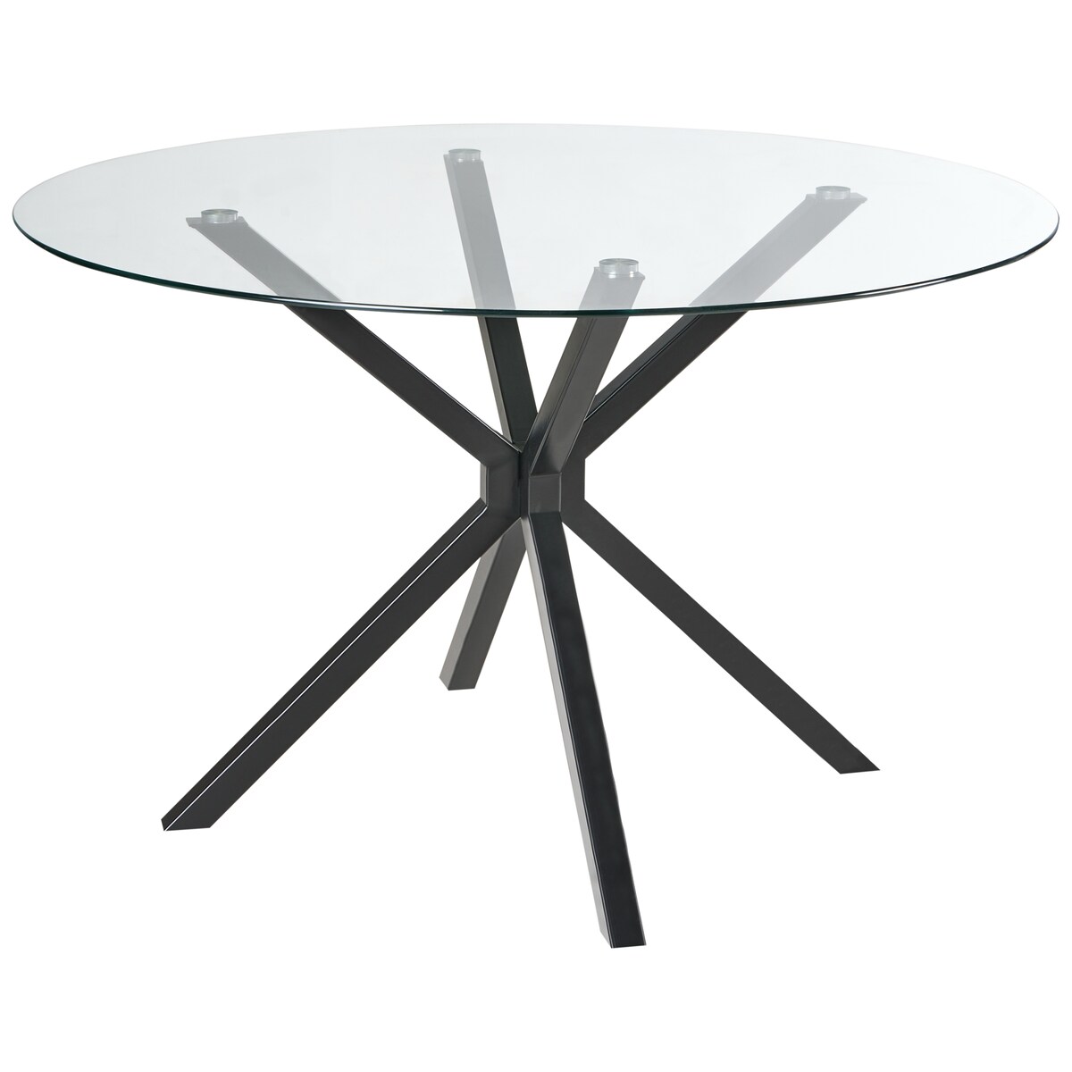 Stół do jadalni MESTON Czarny 120 cm 120 cm Szkło hartowane