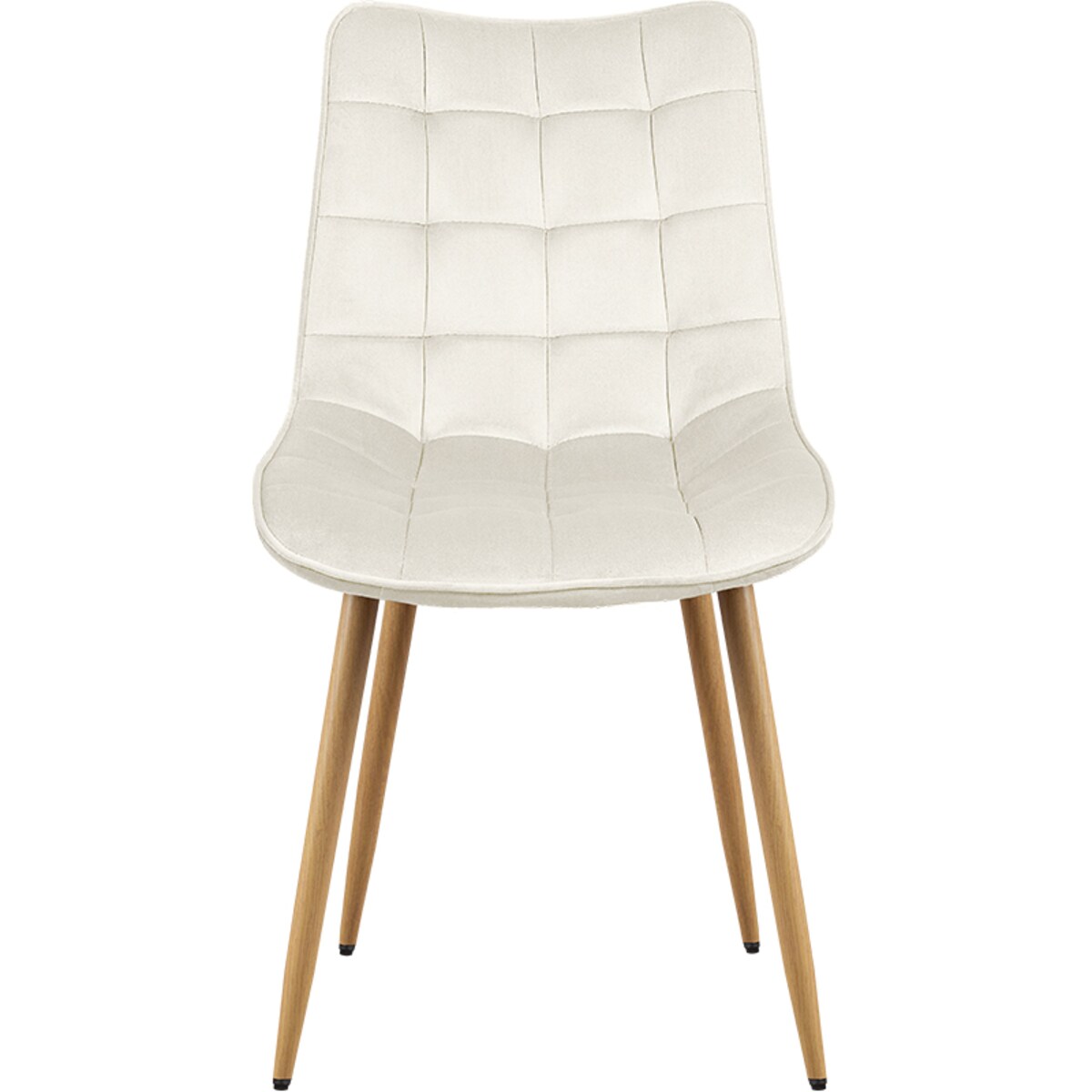 Krzesło tapicerowane do salonu jadalni pikowane welurowe beżowe