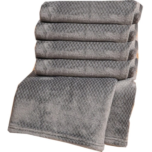 Miękki Koc Narzuta Pled na Łóżko 70 x 150 cm mikrofibra milutki Grafit Willy