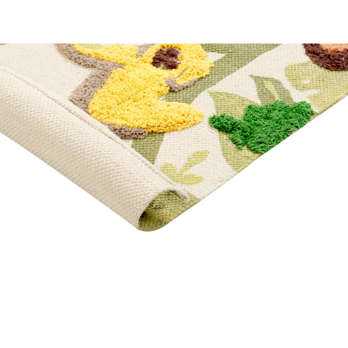 Dywan dziecięcy bawełniany motyw dżungli 80 x 150 cm wielokolorowy JANHTO
