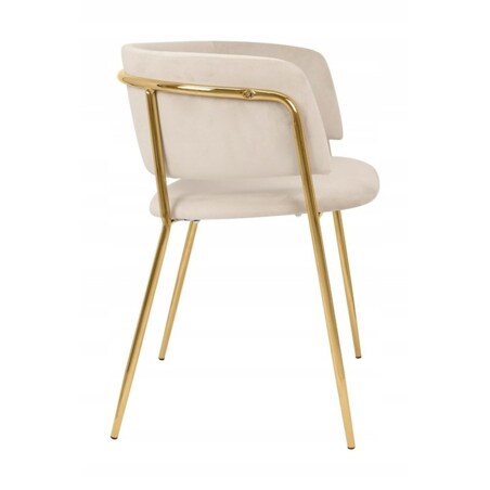 Wygodne krzesełko Delta KH1301100120 do kuchni beżowe złote, King Home