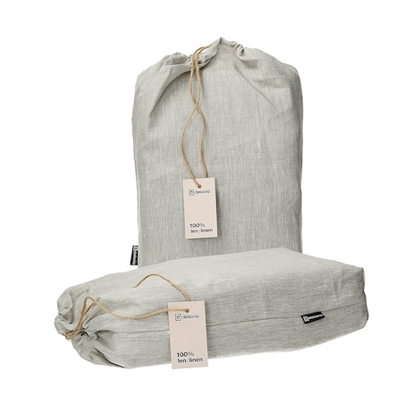 Komplet pościeli lnianej Linen 200x200cm natural, 200 x 200 cm / 2 x 60 x 50 cm