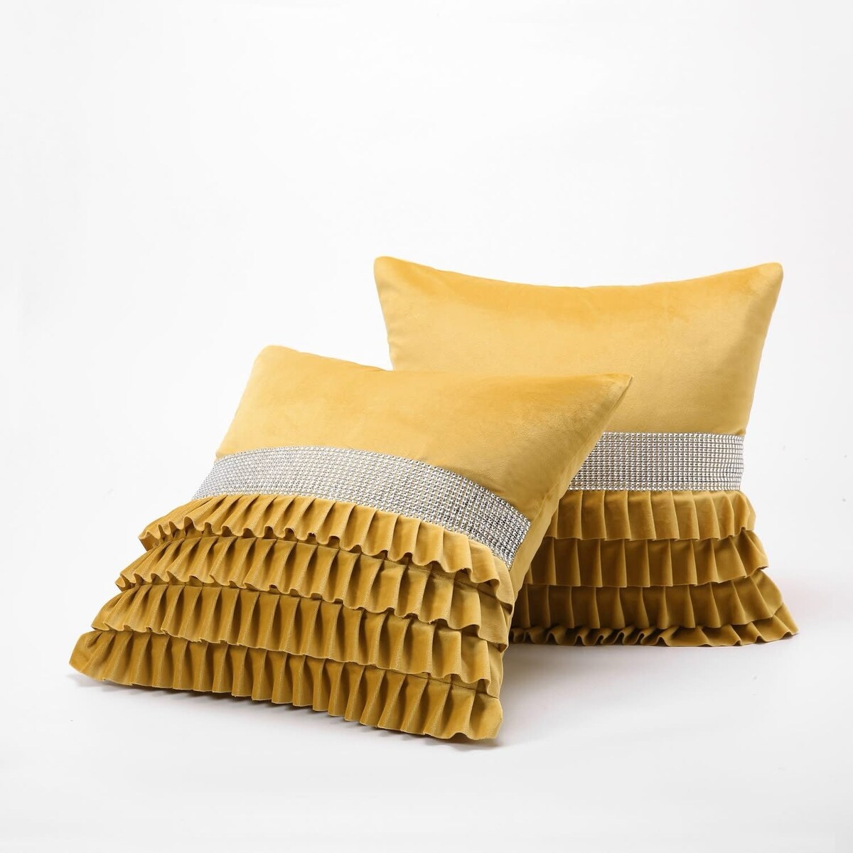 Poszewka welurowa z falbanką 45x45 cm