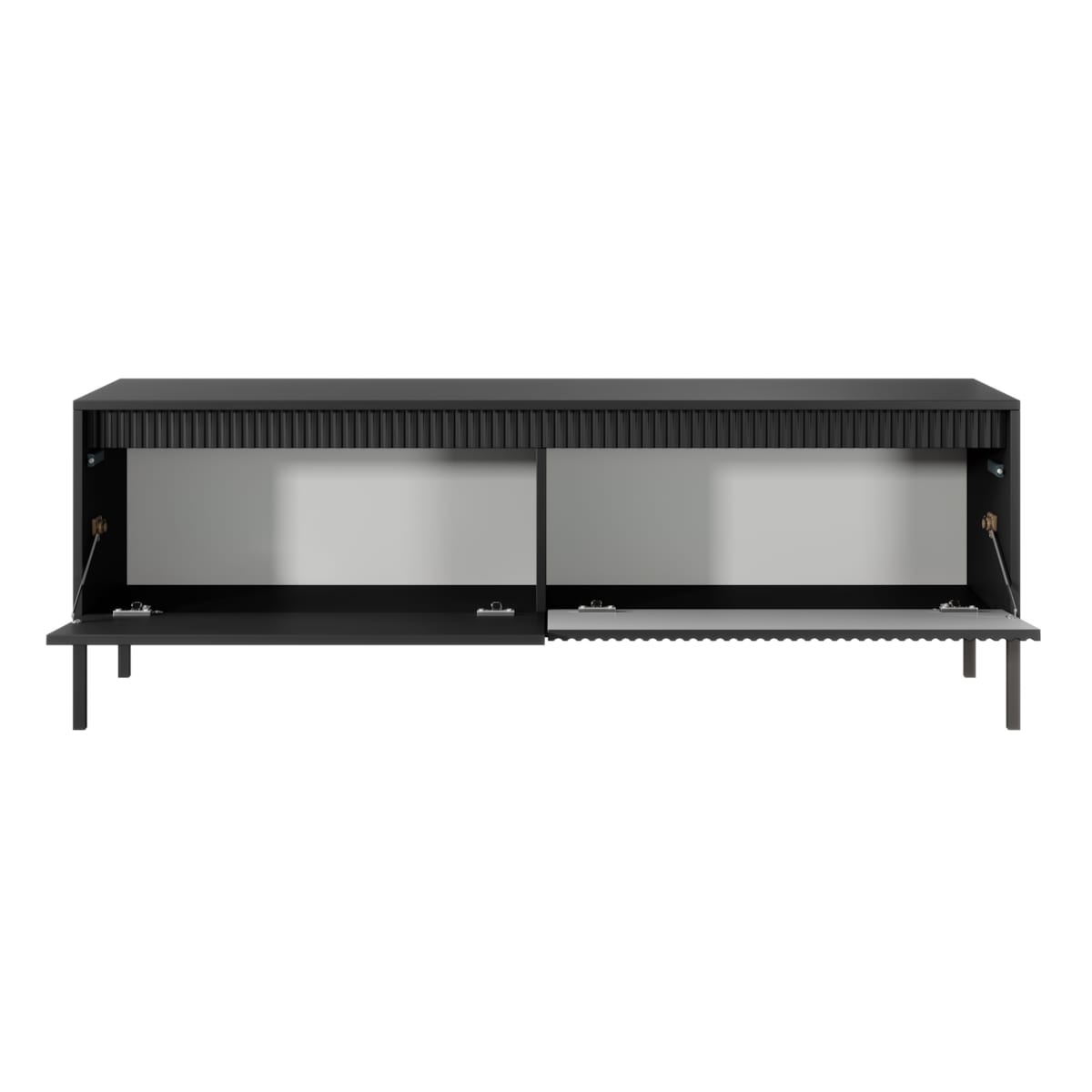 Szafka RTV 153 2D ENSO czarna na metalowych nóżkach