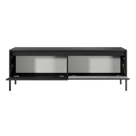 Szafka RTV 153 2D ENSO czarna na metalowych nóżkach