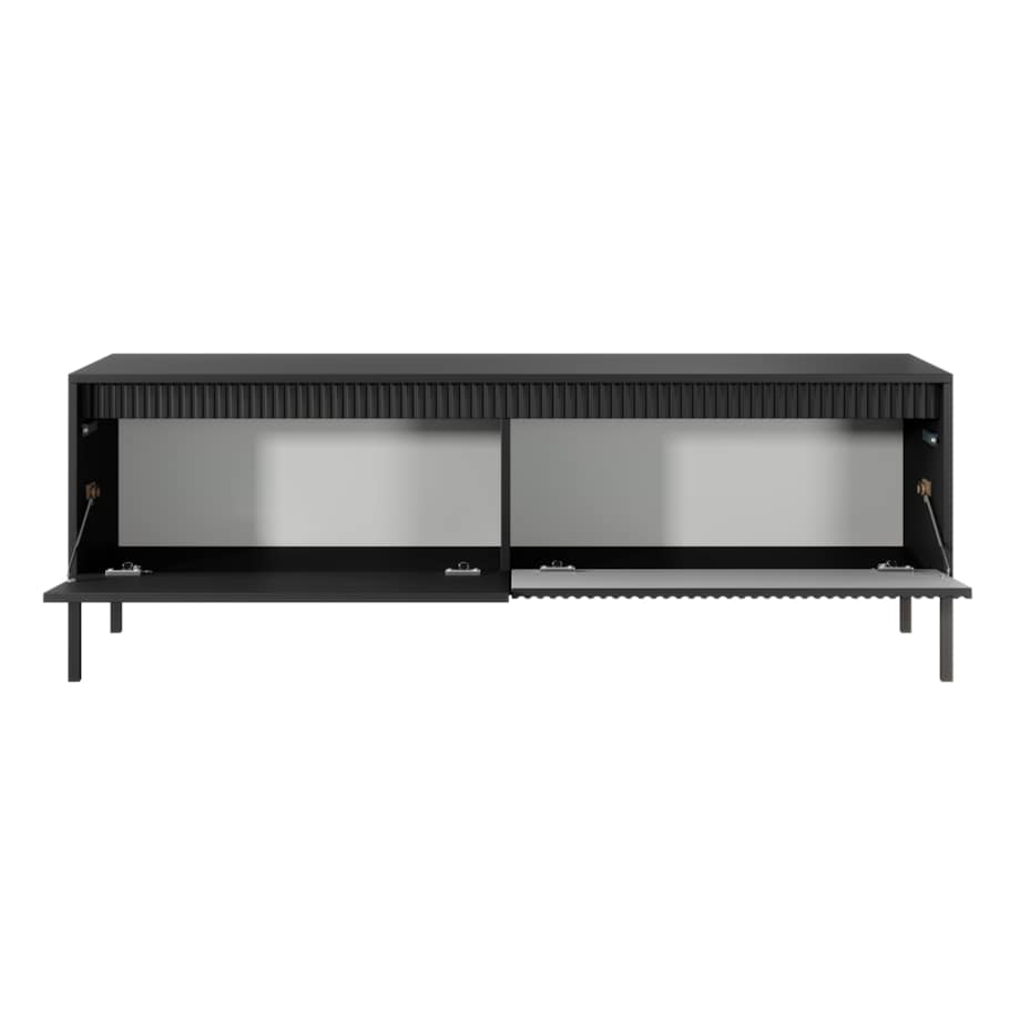 Szafka RTV 153 2D ENSO czarna na metalowych nóżkach