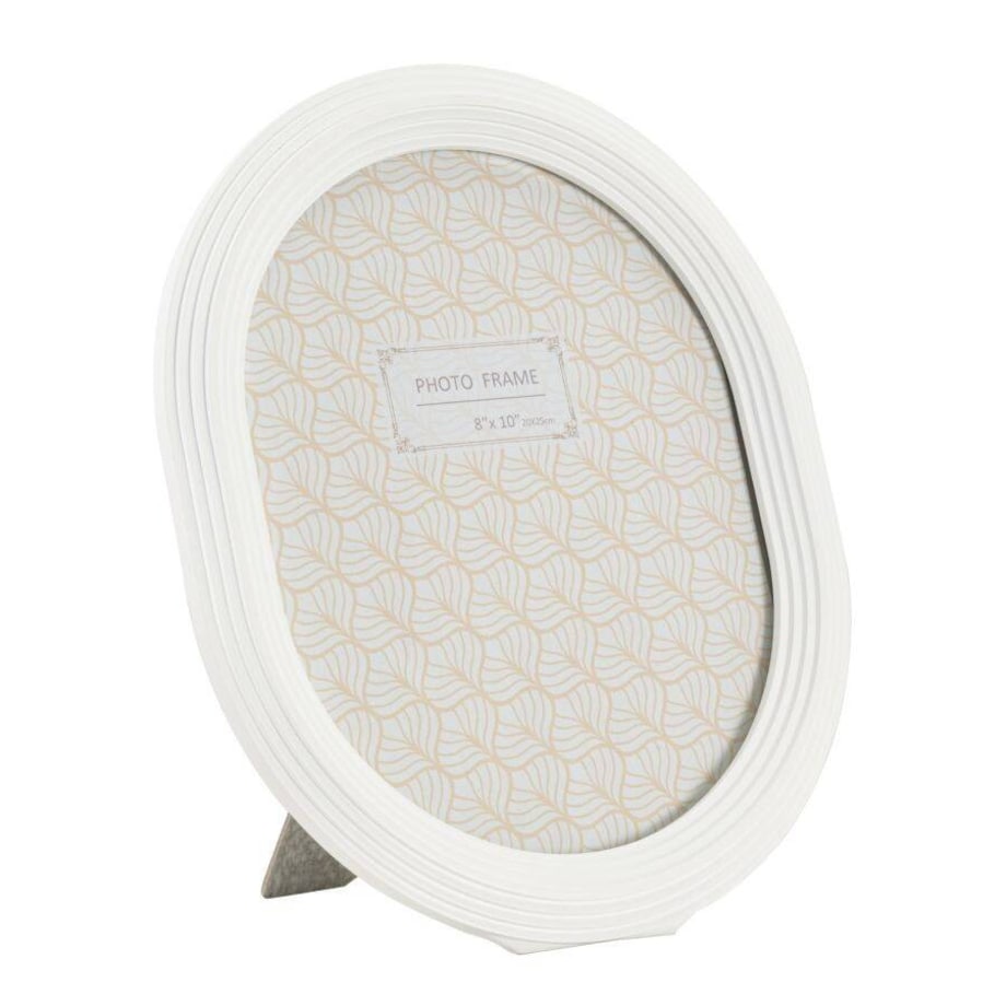 Ramka owalna stojąca biała 25x30 cm