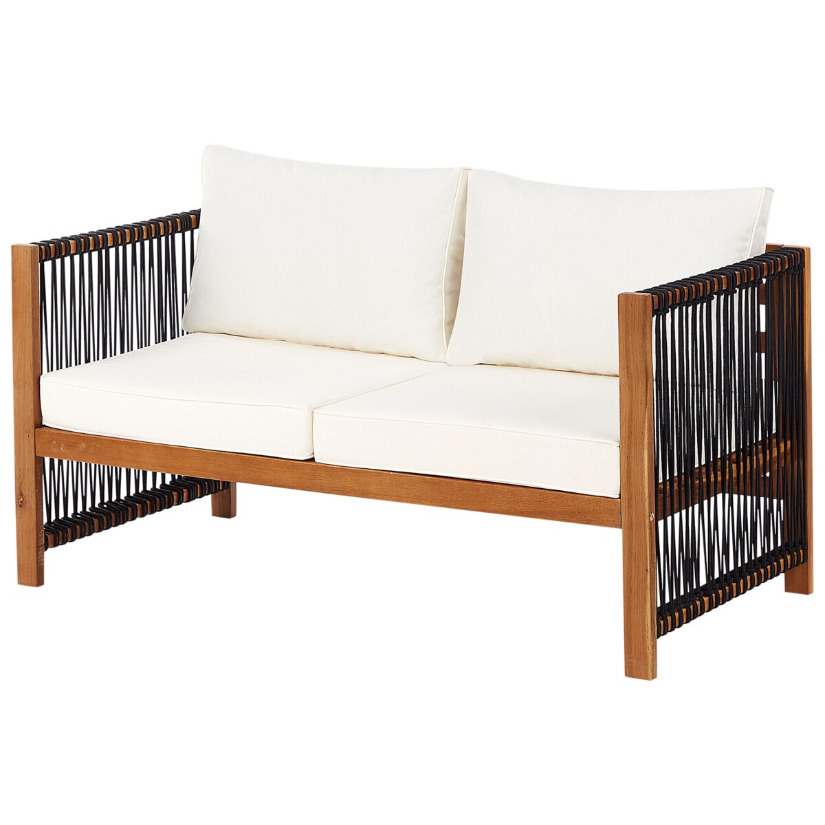 Zestaw ogrodowy ze stolikiem dla 4 osób ANTRIA Drewno akacjowe Czarny