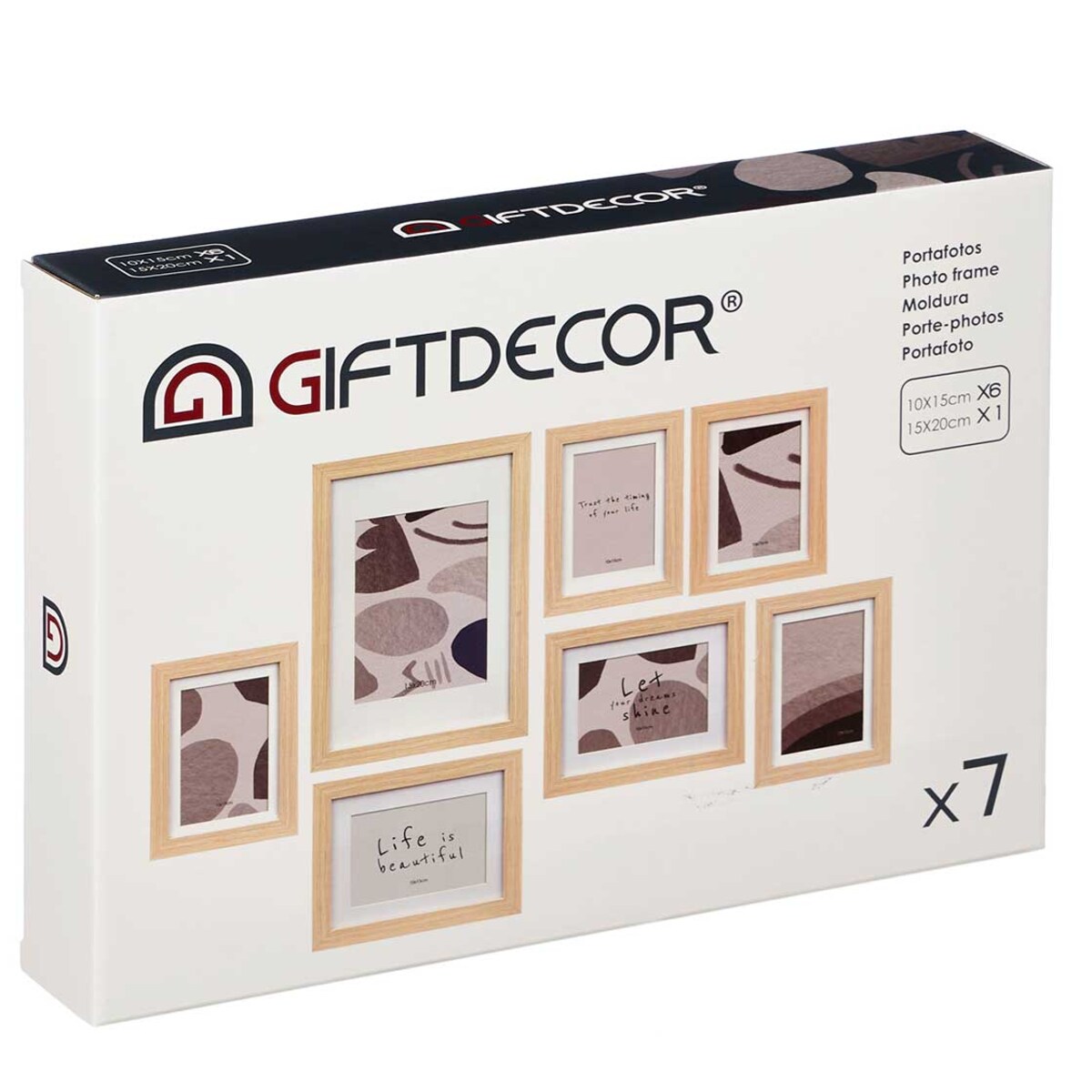 Ramki na zdjęcia na ścianę MURAL, 7 ramek różnej wielkości
