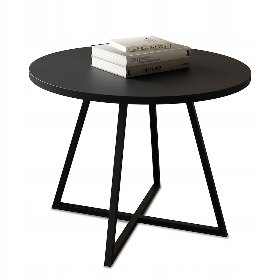 Stolik Kawowy Okrągły Do Salonu Pokoju Sypialni Industrialny 50cm VERSO