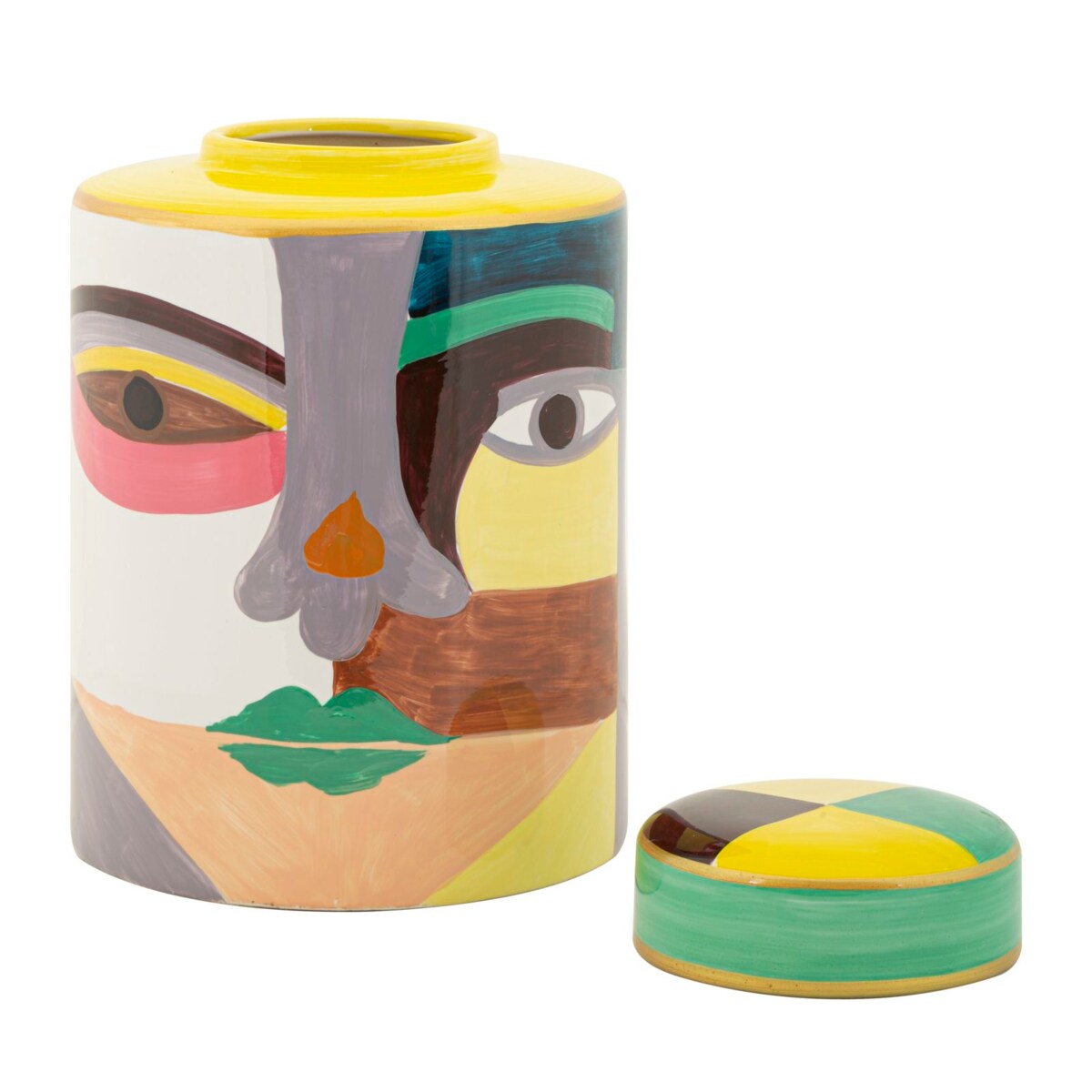 Osłonka dekoracyjna Piccassy Color Top, kolor wielokolorowy, ceramika, 19 x 19 x 28 cm, styl nowoczesny, na doniczkę do salonu, Mauro Ferretti