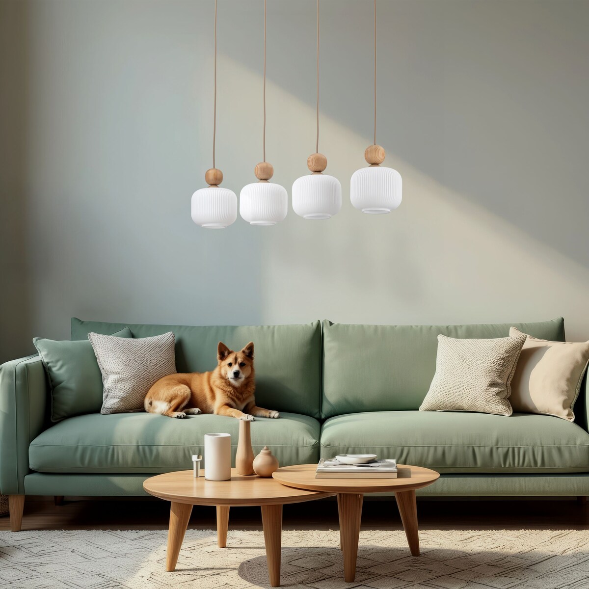 Lampa wisząca BALLO 11051 TK Lighting 4xE14 szklane klosze Sabia/biel 80 cm regulowana wysokość