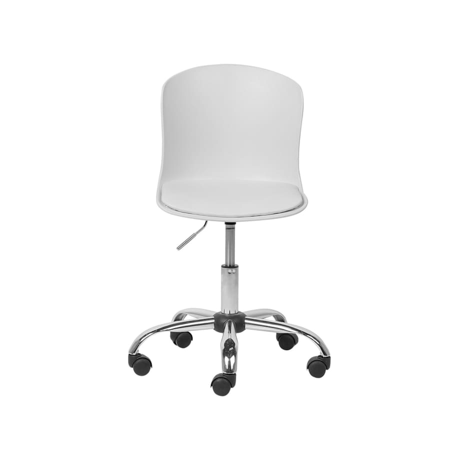 Krzesło biurowe regulowane ekoskóra białe VAMO