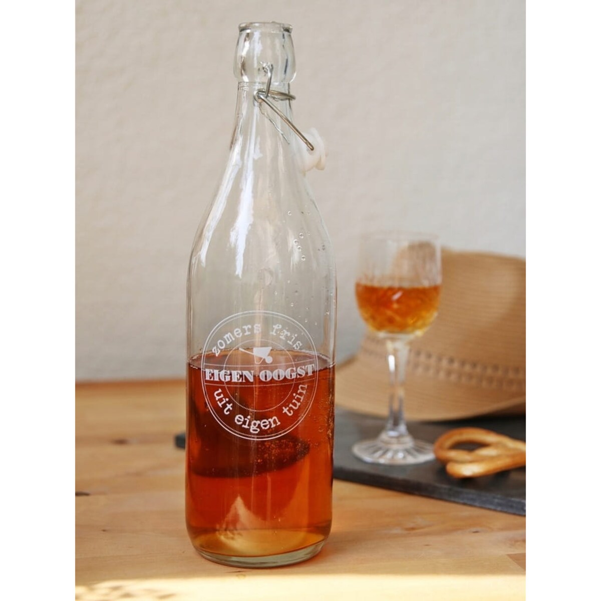 Butelka Butla Szklana z Korkiem na Nalewki Wino Sok 1 l Transparentna