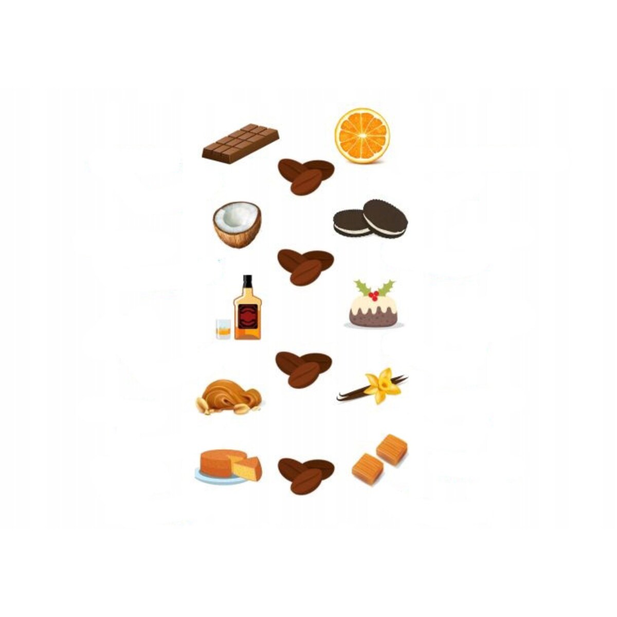 ZESTAW BOX UPOMINKOWY PREZENTOWY NA 20 30 40 50 60 URODZINY DLA KOBIETY FACETA NIEJ NIEGO - 10 RÓŻNYCH SMAKÓW KAW DESEROWYCH ARABICA MIELONYCH W SASZETKACH