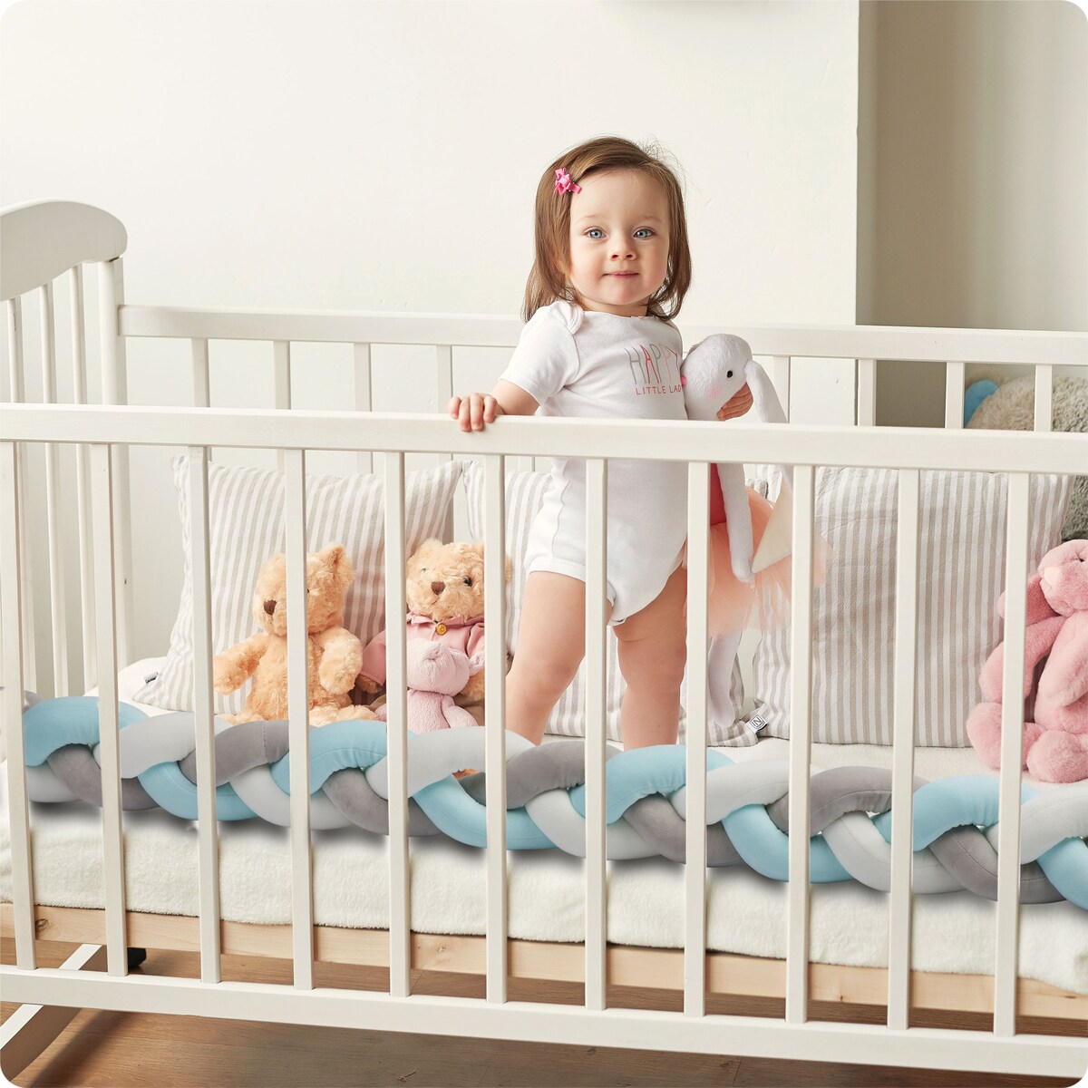 Ochraniacz do łóżeczka warkocz otulacz pleciony 2m Ricokids