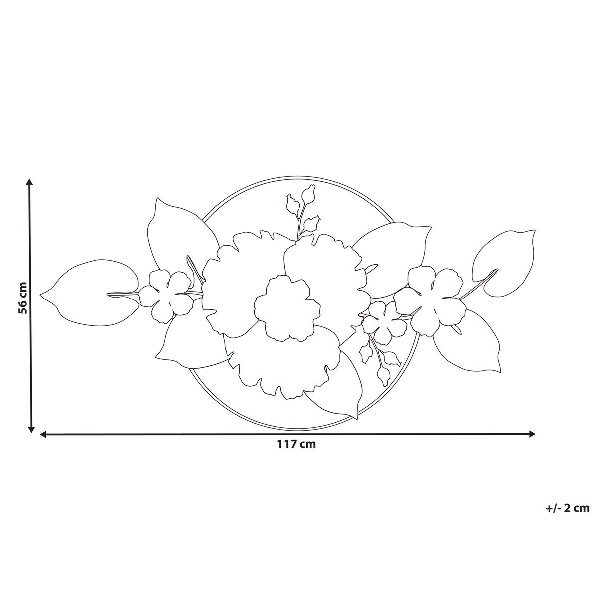 Dekoracja ścienna Kwiat TERBIUM Metal 56 cm Złoty
