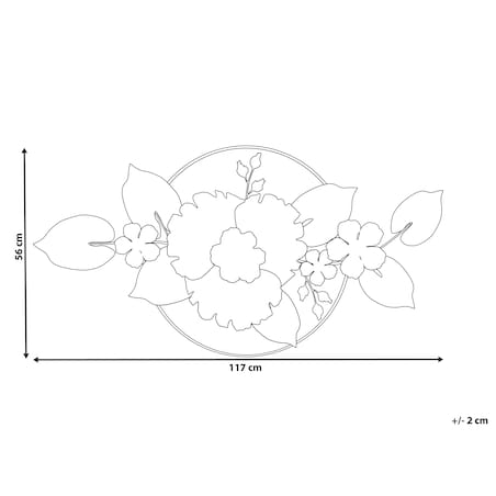 Dekoracja ścienna Kwiat TERBIUM Metal 56 cm Złoty