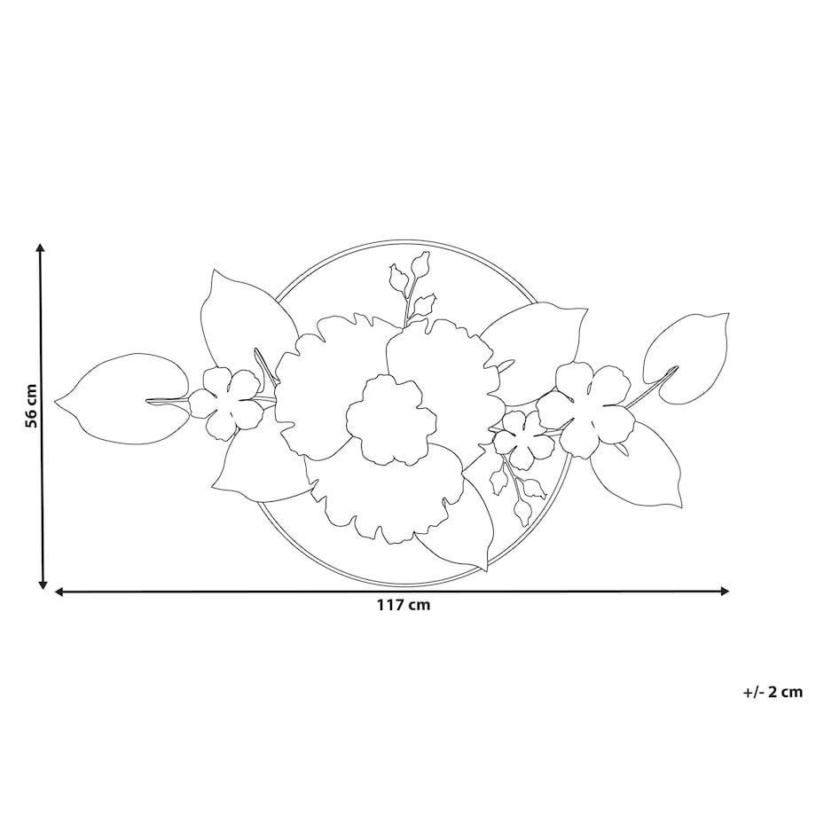 Dekoracja ścienna Kwiat TERBIUM Metal 56 cm Złoty