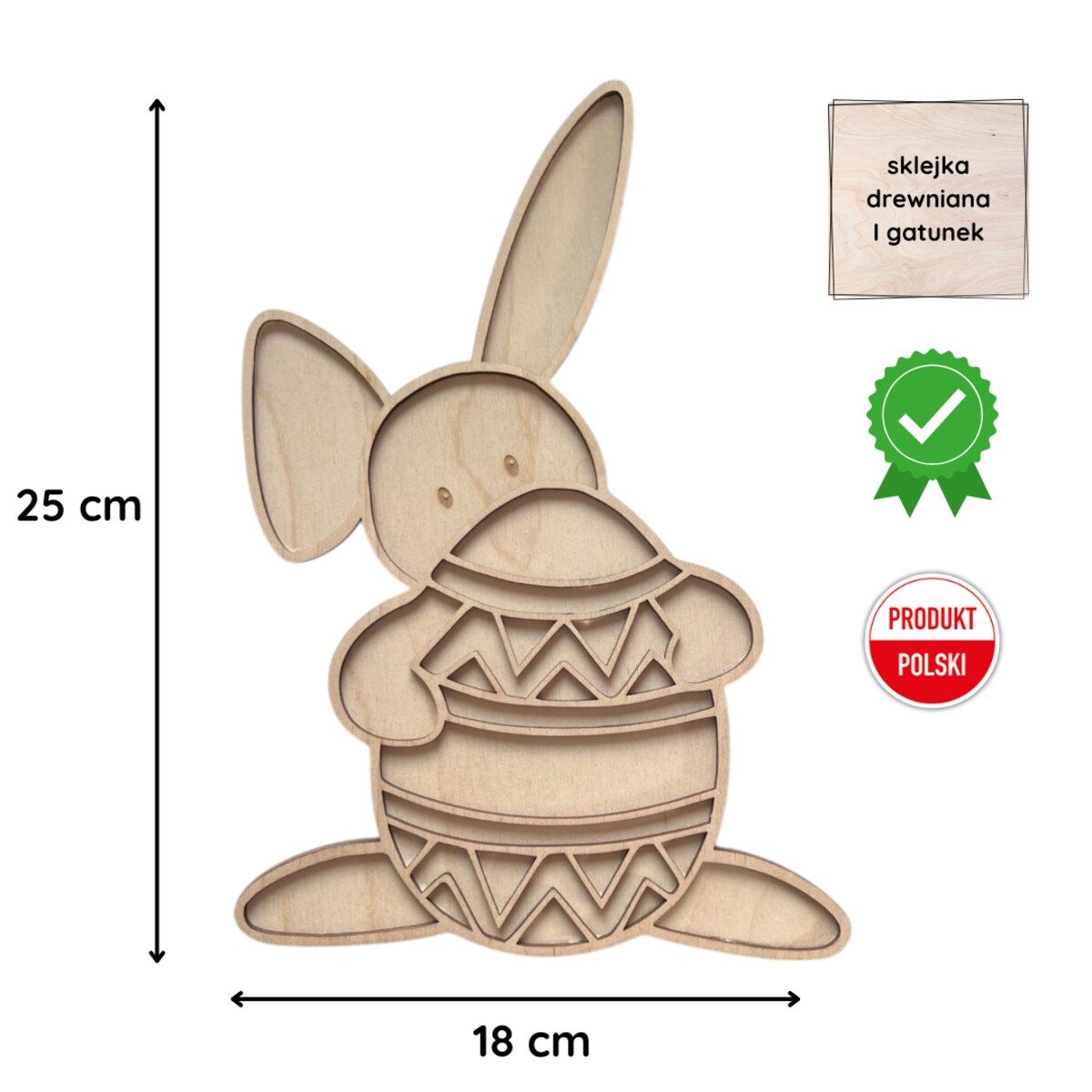 Sensoryczna wysypywanka wielkanocna ZAJĄCZEK drewniana
