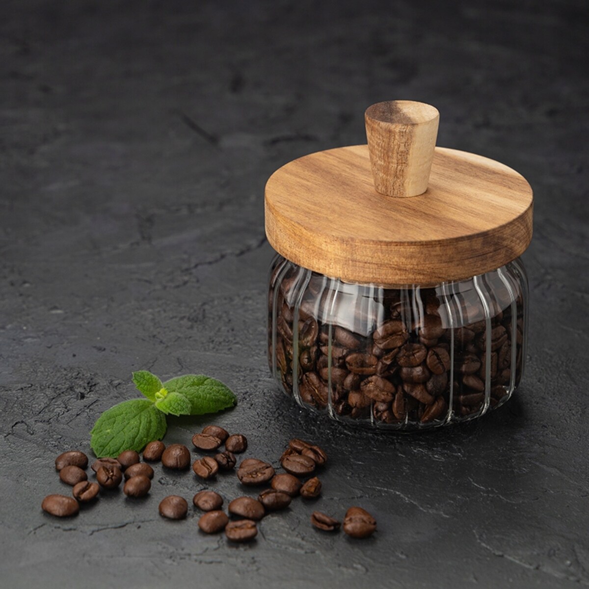 POJEMNIK 250 ml kuchenny na cukier cukierniczka przyprawy żywność akacjowy