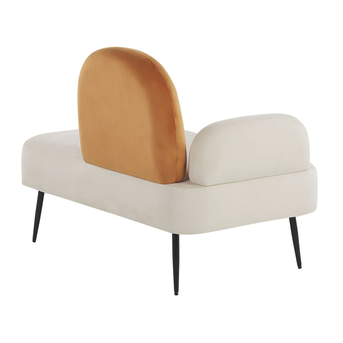 Szezlong welurowy lewostronny biały ARCEY