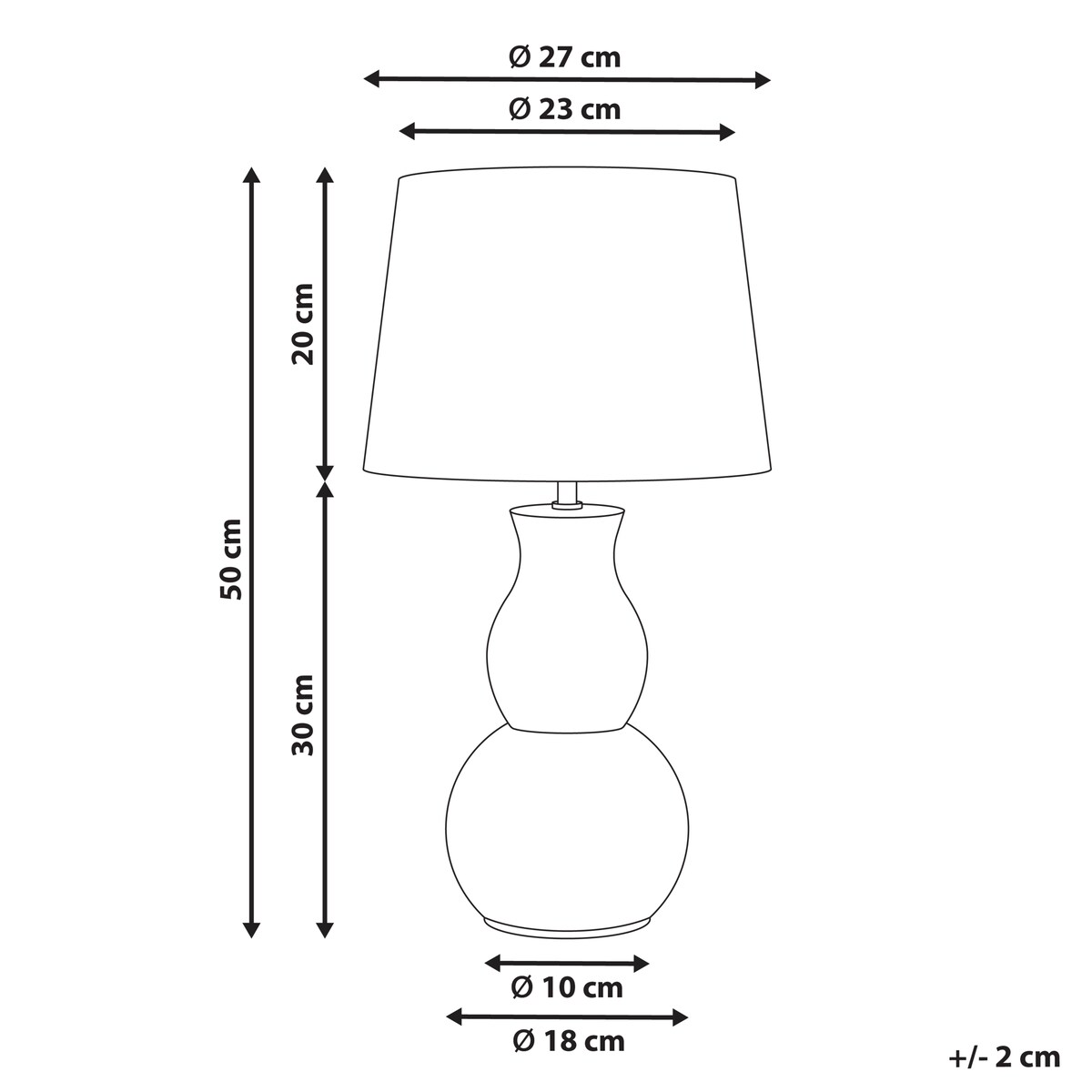 Lampa stołowa CHARGES Ceramika Jasnobeżowy