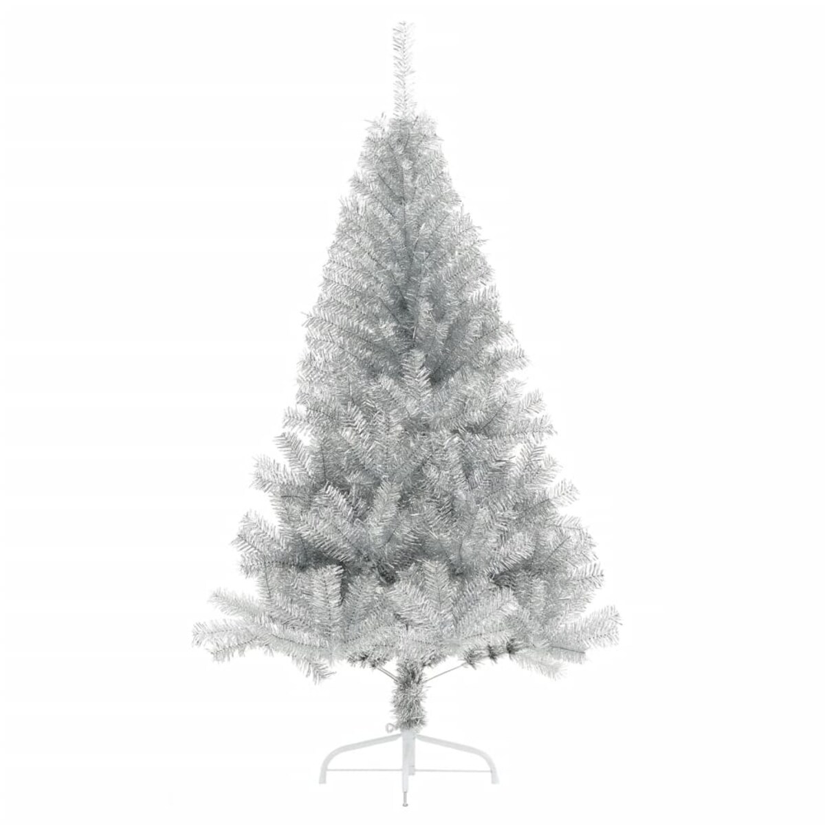 vidaXL Sztuczna choinka połówka ze stojakiem, srebrna, 120 cm, PET