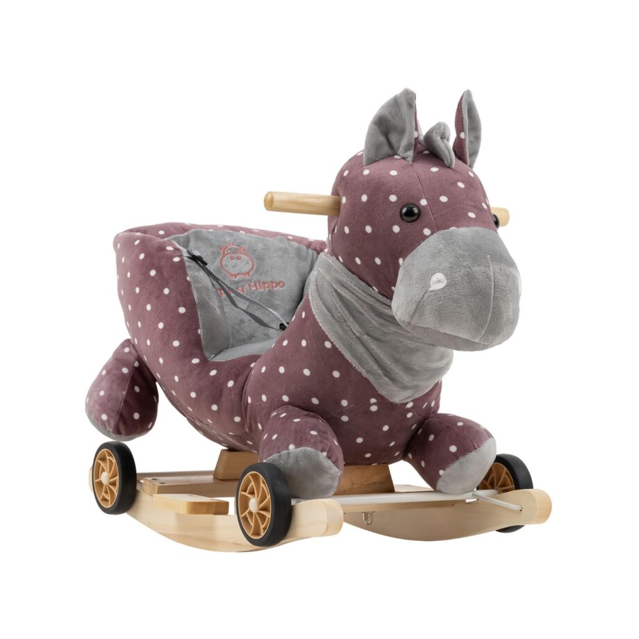 Bujak Konik Fioletowy |2w1! Bujak i jeździk | Zabawka dla dzieci | Prezent | Chodzik | Bujak | 12 m + | Interaktywna zabawka | Pierwsze urodziny | Happy Hippo