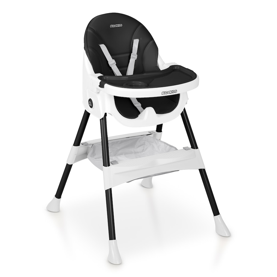 Krzesełko do karmienia dla dzieci Ricokids Mani czarne 3w1 regulowane fotelik tacka