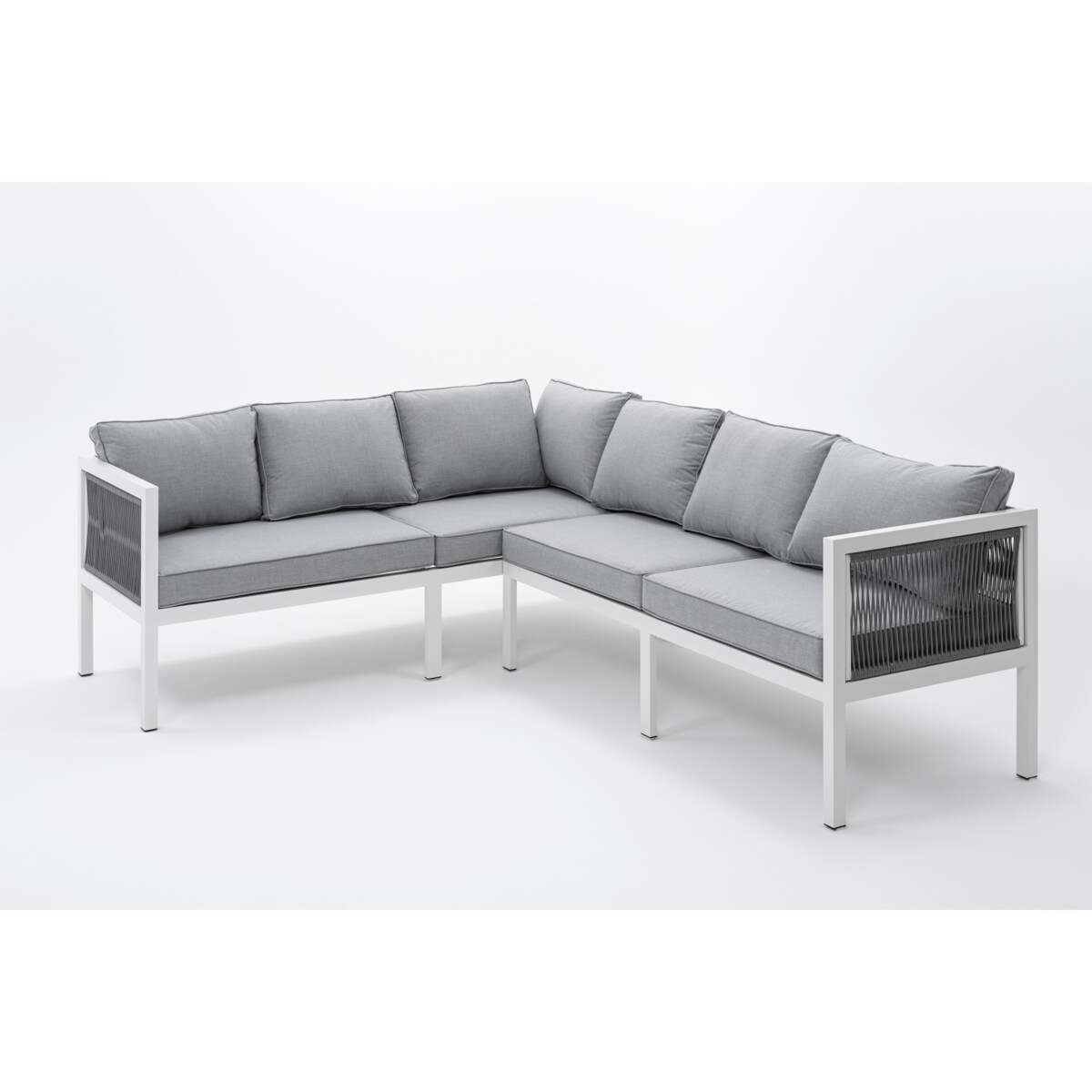 Meble ogrodowe aluminiowe narożnik stół PORTOFINO białe