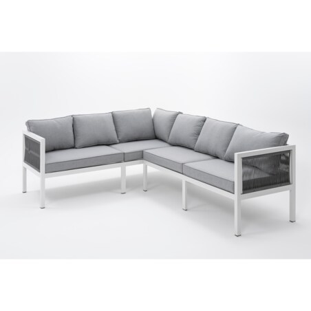 Meble ogrodowe aluminiowe narożnik stół PORTOFINO białe