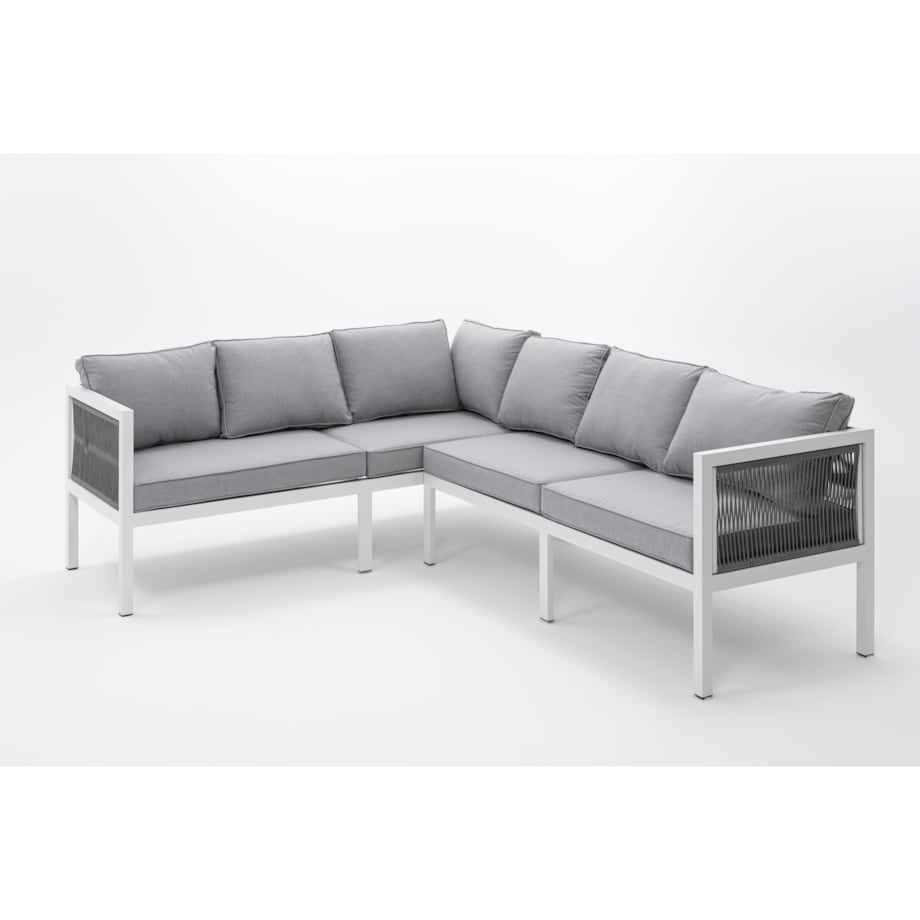 Meble ogrodowe aluminiowe narożnik stół PORTOFINO białe