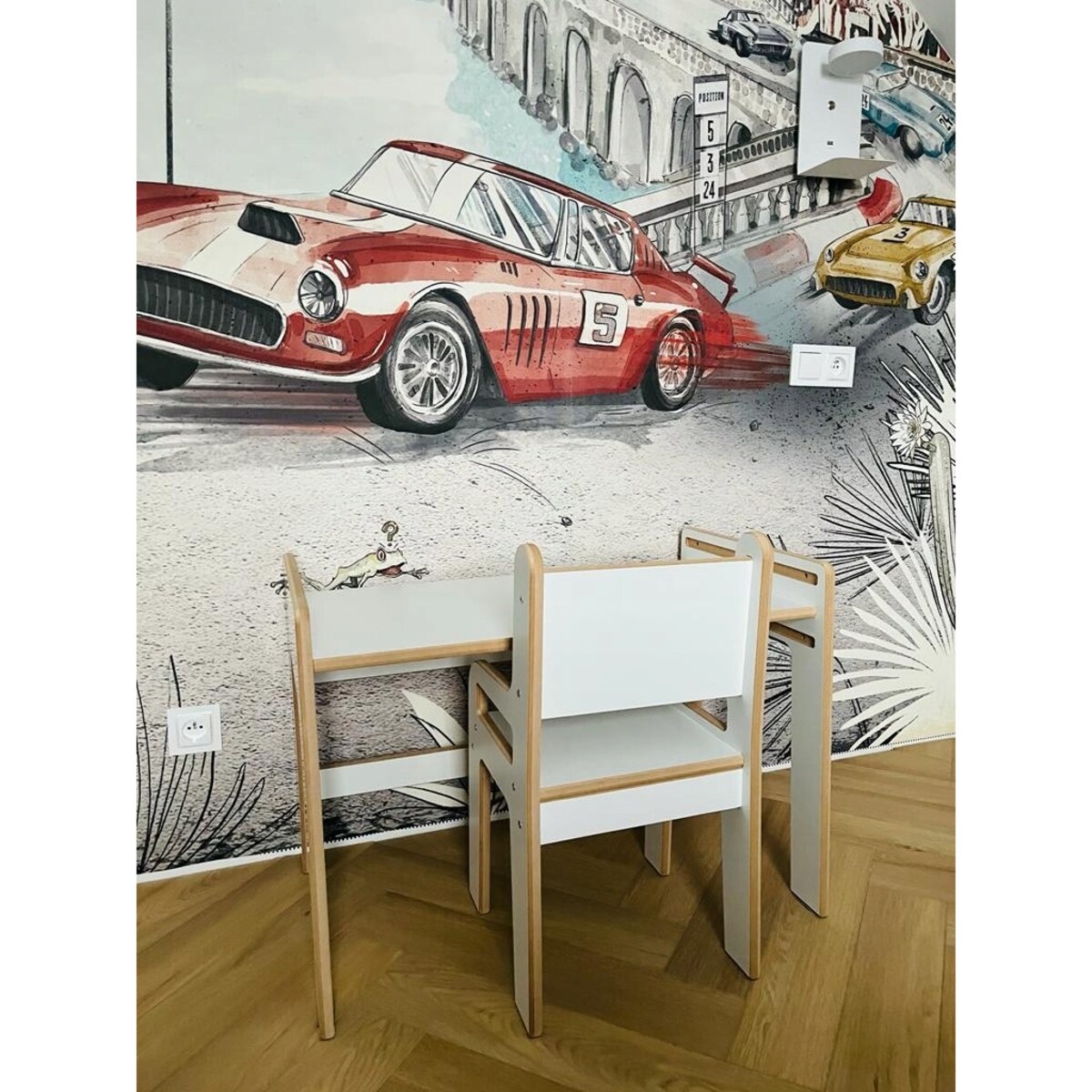 Stolik i Krzesełko DREWNIANE BIURKO dla Dzieci dziecięce ZESTAW CERTYFIKAT