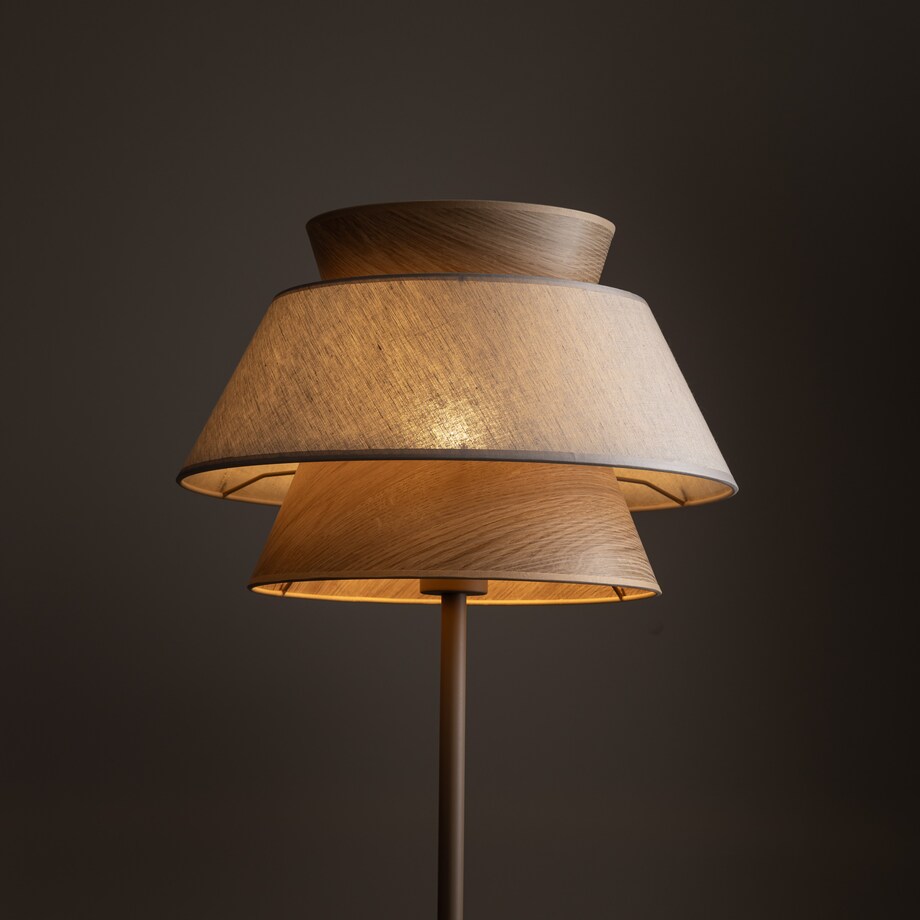 Lampa Stojaca Tk Lighting Kalum Len Fornir 1Xe27 Skandynawski, Boho, Japandi