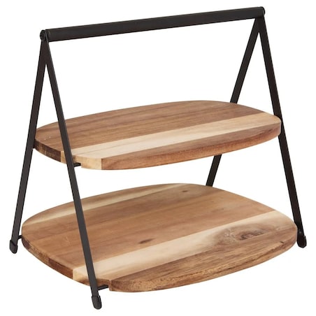 Patera dwupoziomowa drewniana Mina 29,7 cm