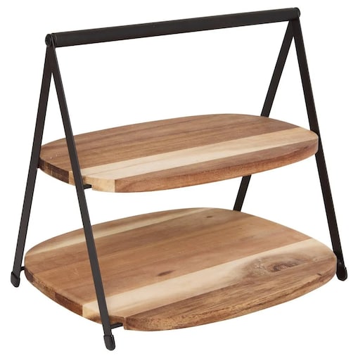 Patera dwupoziomowa drewniana Mina 29,7 cm