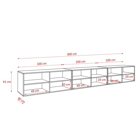 Szafka RTV CORAL 300 z lamelami, zamknięta pod telewizor -artisan+czarny