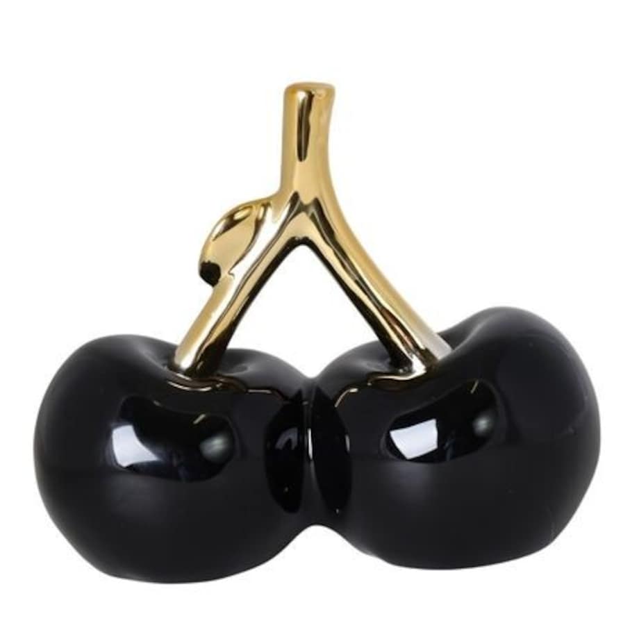 Ozdoba wiśnie 23,5x12x20,5 cm CILIEGIE czarne