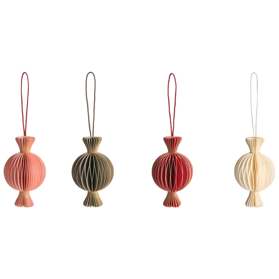 Zestaw 16 ozdób choinkowych RAUMA Papier Kolorowy