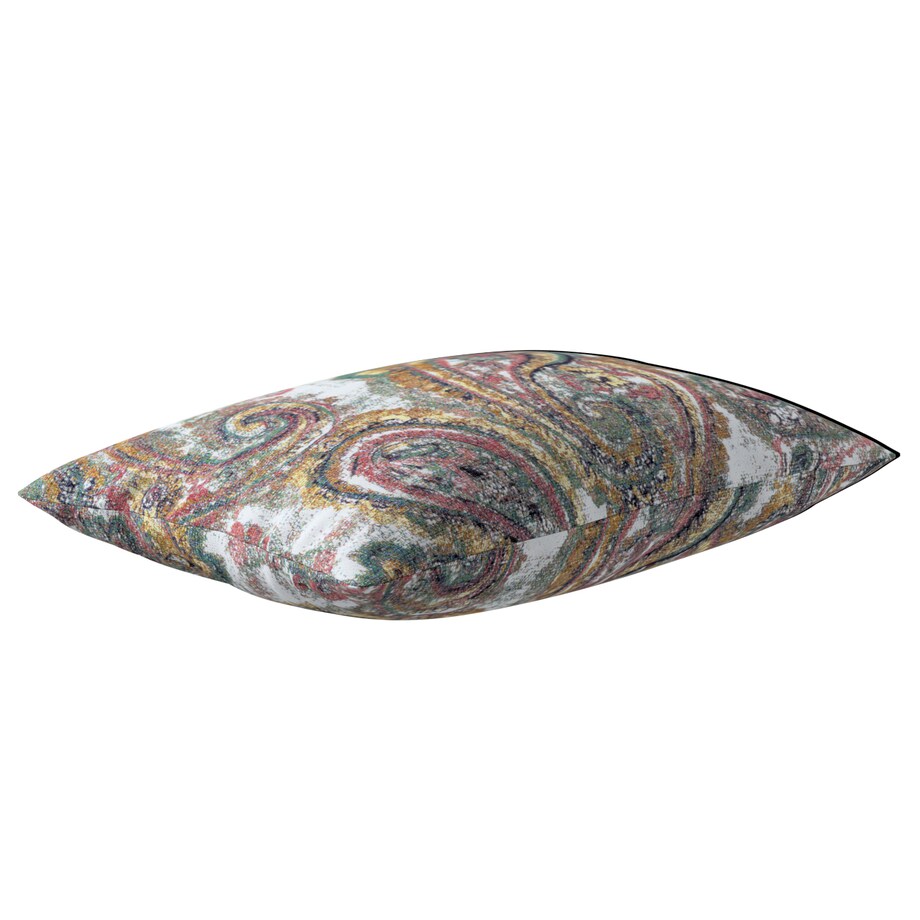 Poszewka Kinga na poduszkę prostokątną 60x40 wielokolorowy paisley na kremowym tle