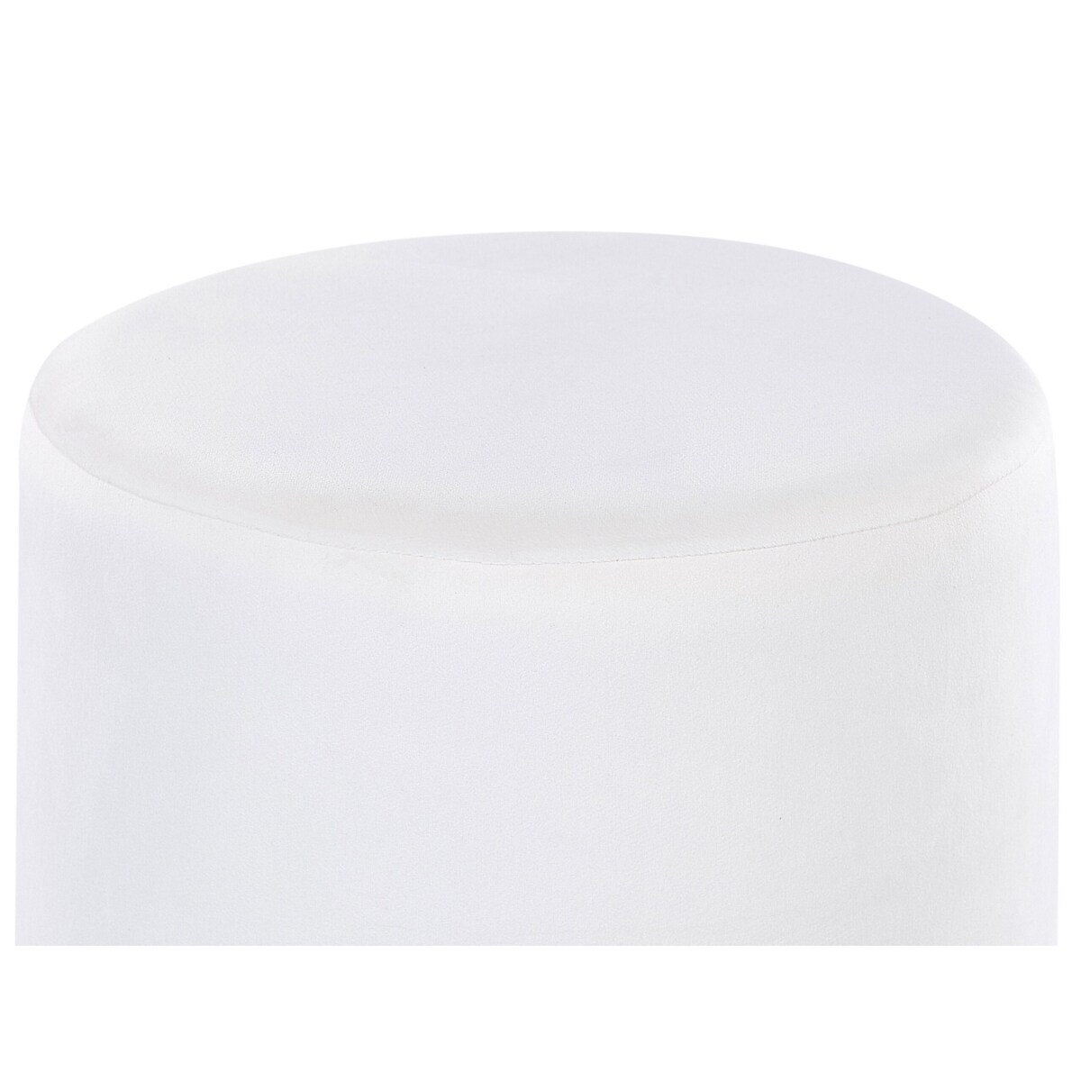 Puf welurowy ⌀ 39 cm biały SOPHIA