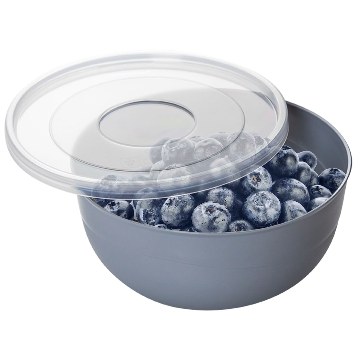 Miska Kuchenna Plastikowa Z Pokrywką Szara 0,7 L