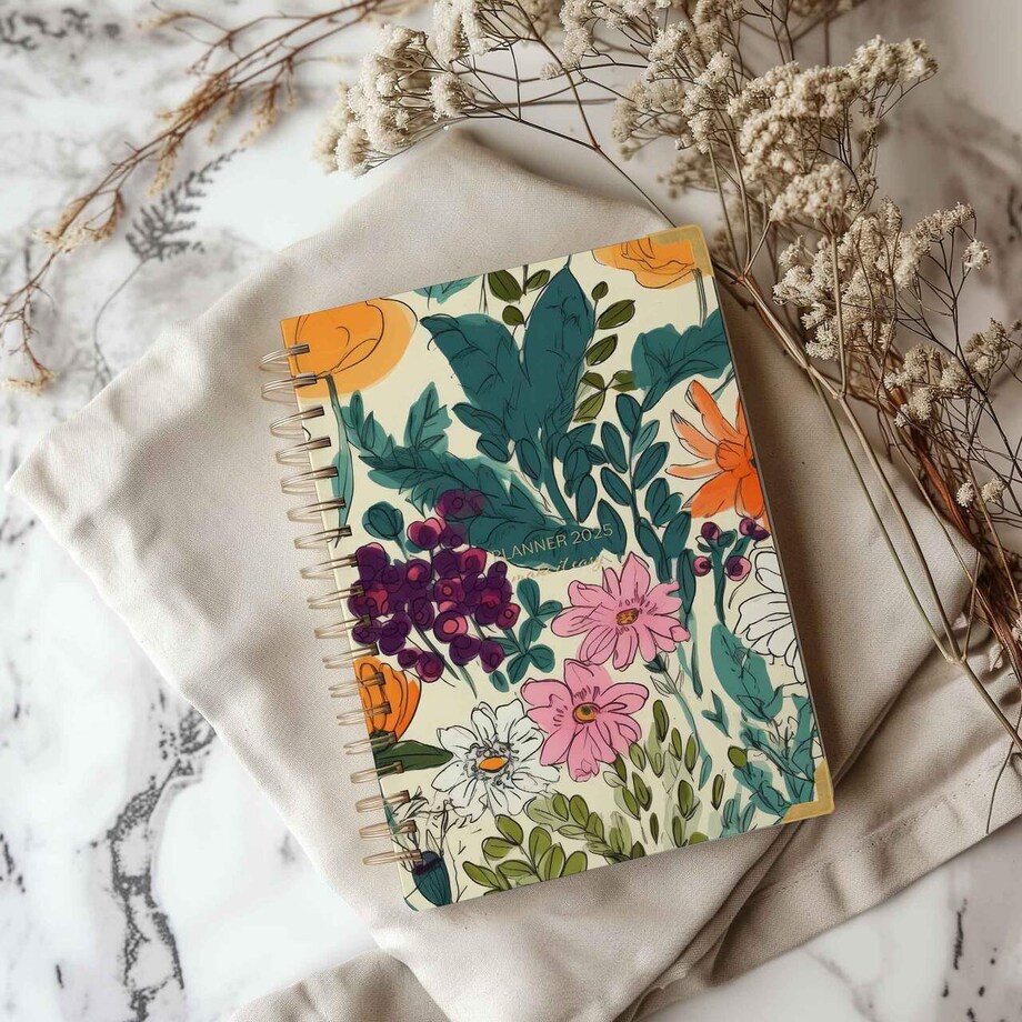 Planner dzienny na spirali 2025 – Ramo De Flores