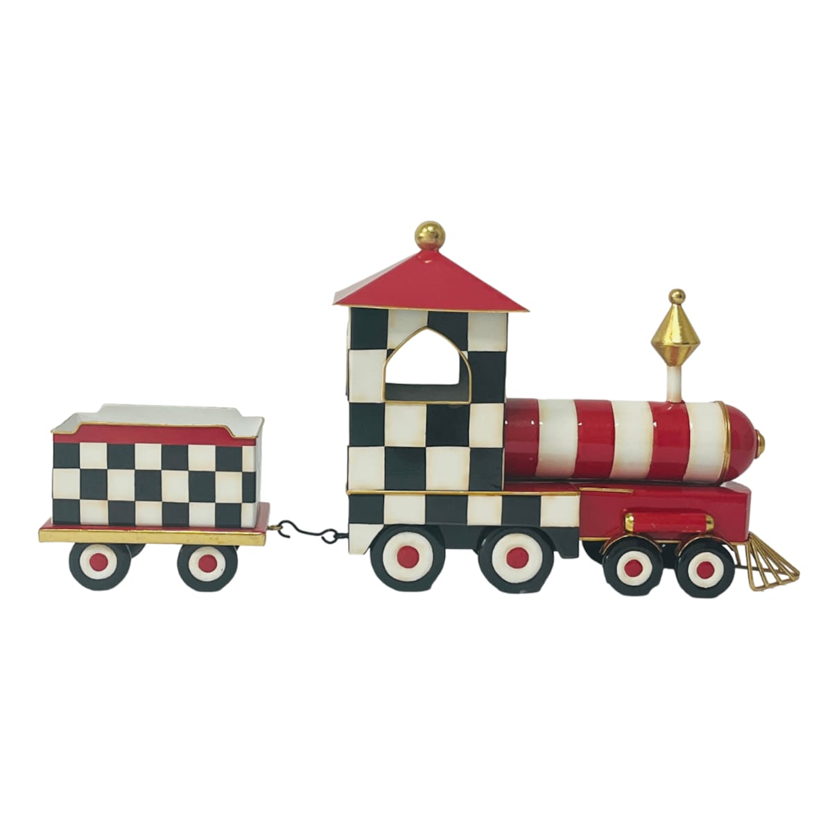 Dekoracja świąteczna 29x62,2x14,8 cm Pociąg w kratkę